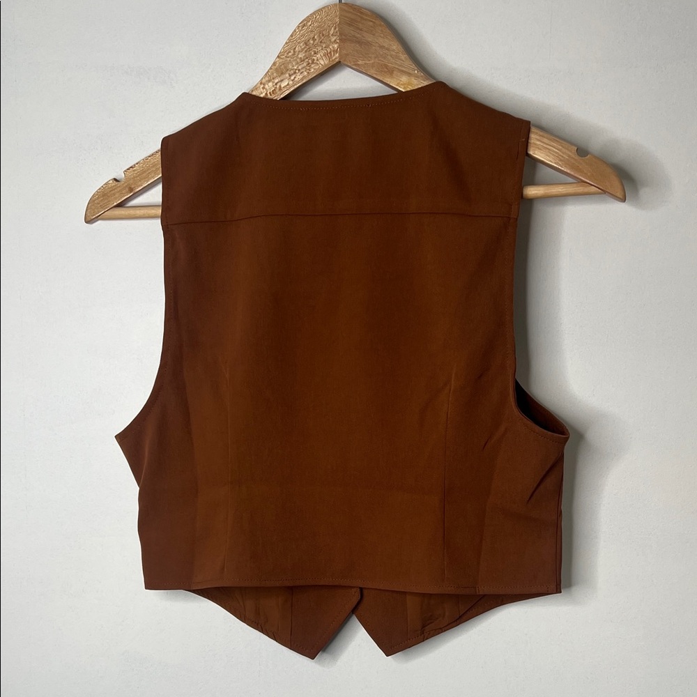 Lulu's Rust Brown Button-Front Vest - Picture 4 of 4